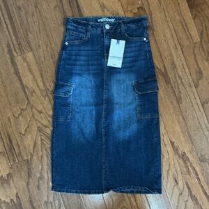 Wallflower Girl  Dark Blue Denim Maxi Skirt